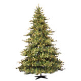 Country Pine Green Slim Artificial Christmas Tree with Pre-Lit Clear Lights with Stand