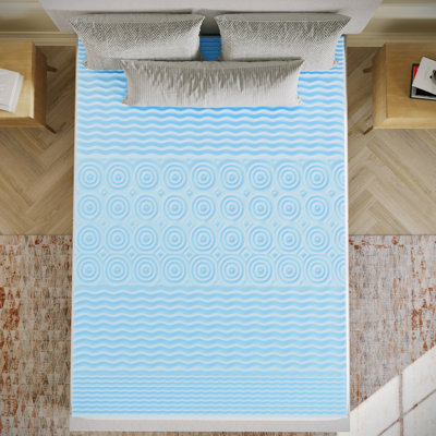 Shardia Cooling Gel Infused 5-Zone Memory Foam Mattress Topper with CertiPUR-US Certified Foam