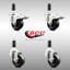 316SS Hard Rubber Swivel Expanding Stem Caster Set 2 Lock Brake