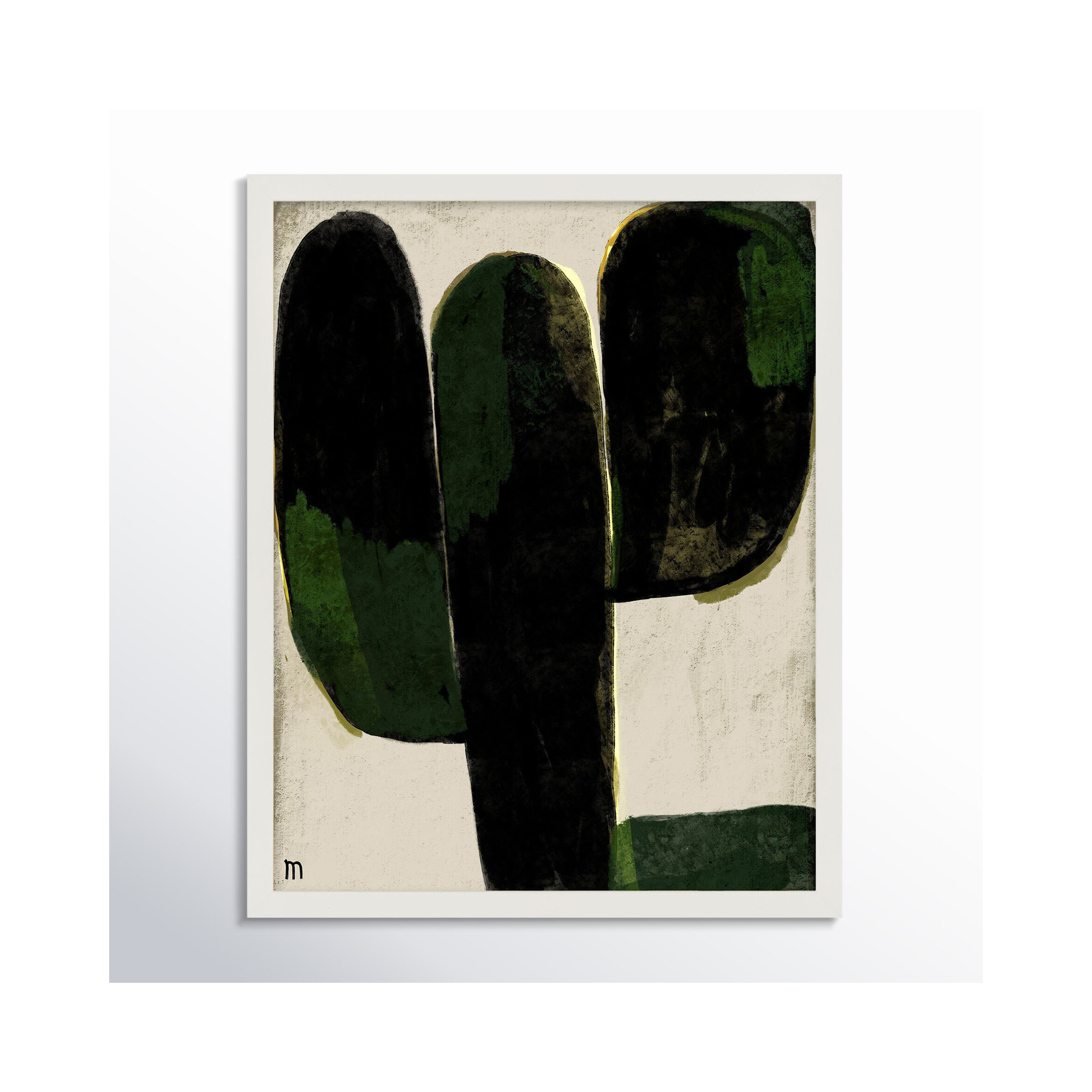 Succulent #1 by StudioM, White, 20" H x 16" W x 1.25" D