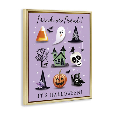 Cadre flottant «Trick Or Traite It's Halloween», conception par Elizabeth Tyndall