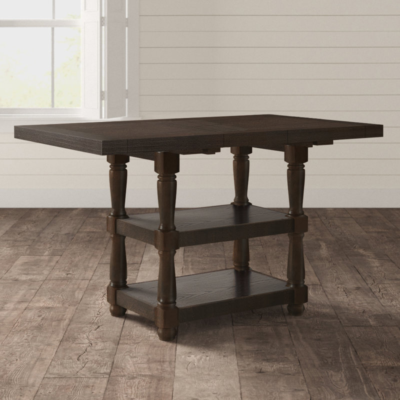 Jabree Extendable Solid Wood Base Dining Table, Espresso