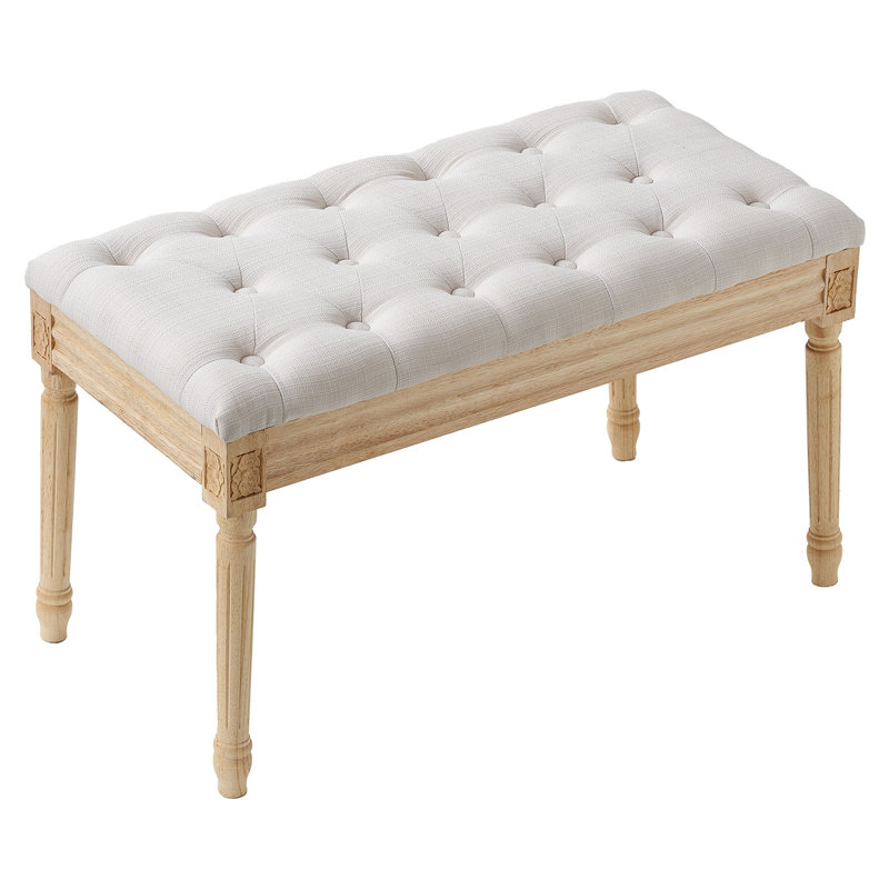 Ninnekah Fabric Upholstered Bench, Beige