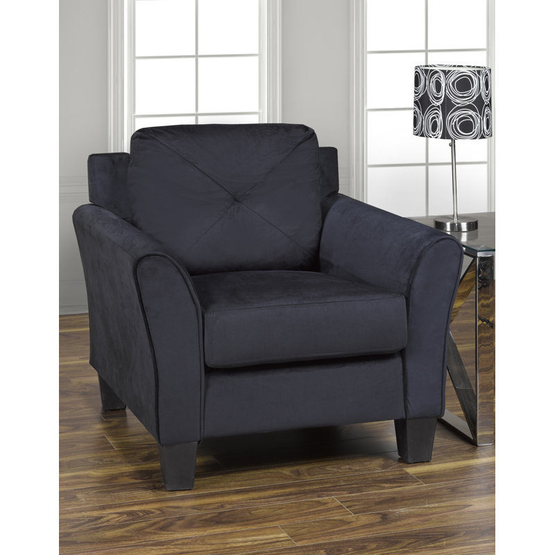 Samara armchair, Microfibre / microsuède bleu foncé
