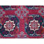 Tapis rouge en laine noué à la main de conception unique 3 pi 3 po x 5 pi 3 po Lotella
