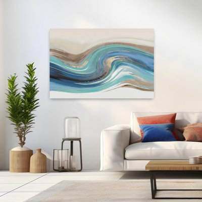 Blue Elements II Abstract Contemporary Ocean Seascape Art