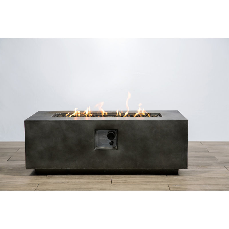 Concrete Propane Outdoor Fire Pit Table, Charcoal