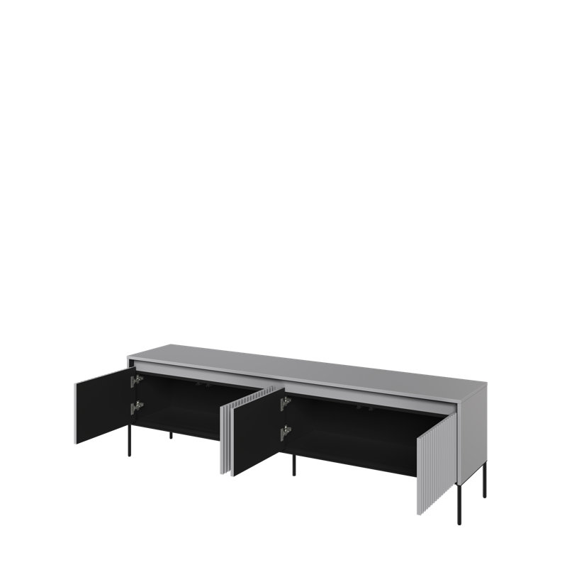 Alterizio Unfinished TV Stand, Ligh Grey/Black, 193cm W