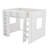Queen Size Wooden Loft Bed with Storage Cabinets, Shelves & Space-Saving Design,White-115108398
