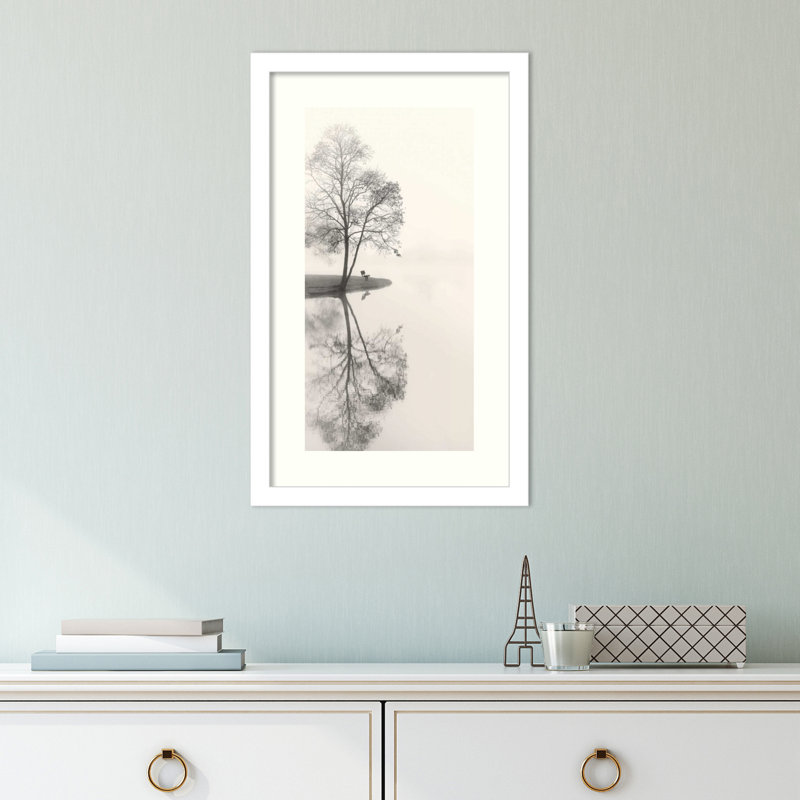 Tranquil Tree by Nicholas Bell, White, 18.21" H x 11.21" W x 0.88" D