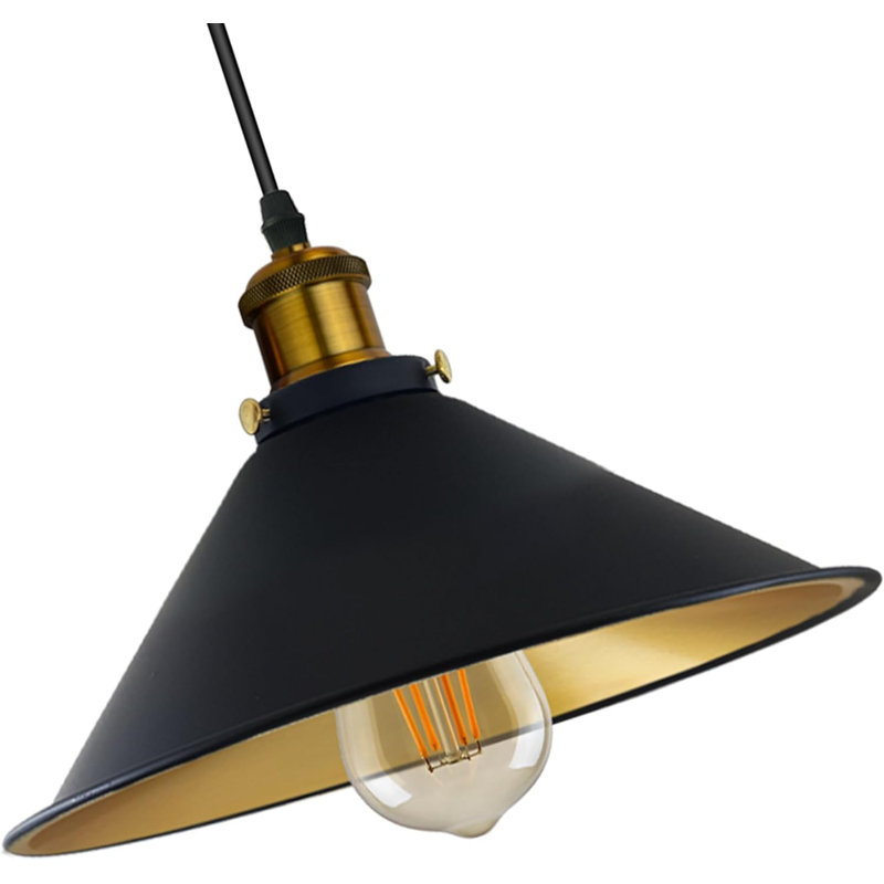 Pendant Lights Hanging Vintage Industrial Ceiling Lampshade E100, Black Gold Inner