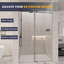 Porte de douche coulissante simple sans cadre l 48 po x H 72 po en argent avec verre trempé transparent de 1/4 po