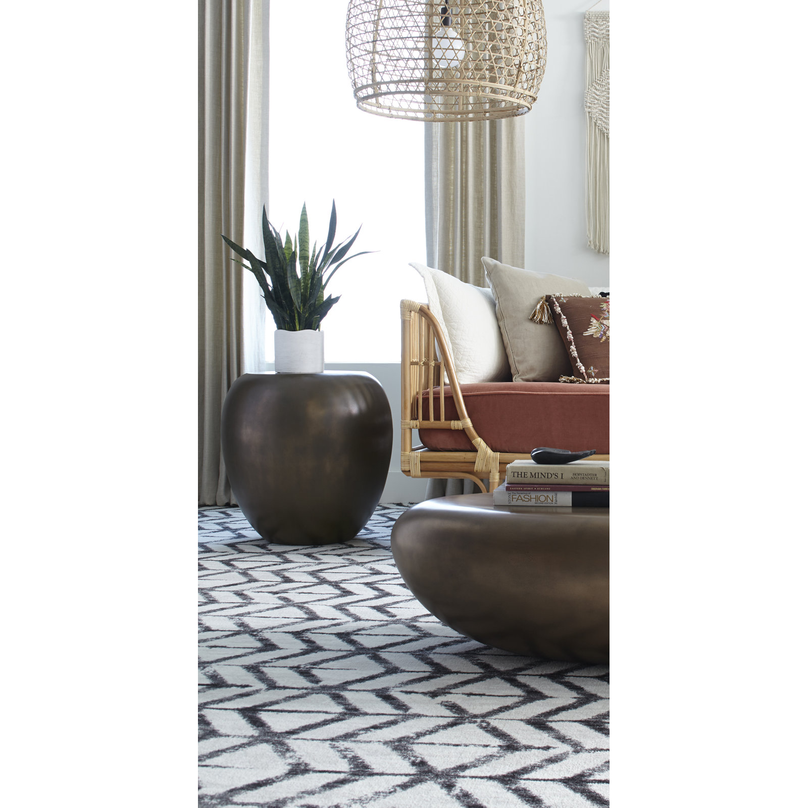 River Stone Side Table Bronze