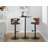 Swivel Upholstered Adjustable Height Counter Stool with Metal Frame-92718755