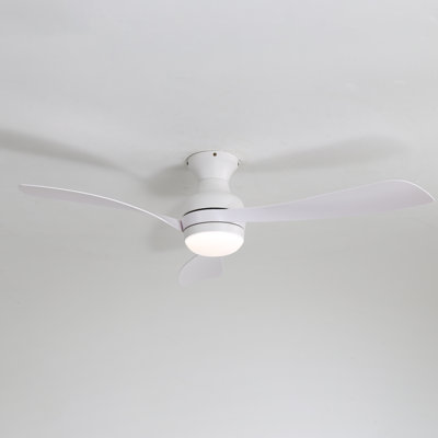Nicola 52'' Modern Flush Mount Ceiling Fan With Led Light And Remote Control Dc Motor