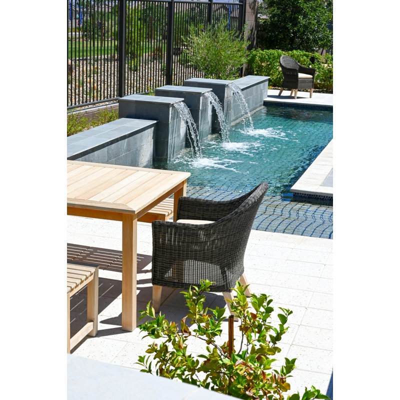 Vienna Wicker Outdoor Dining Armchair, Brown, Cast Charcoal