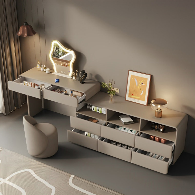 Modern light luxury solid wood bedroom dresser