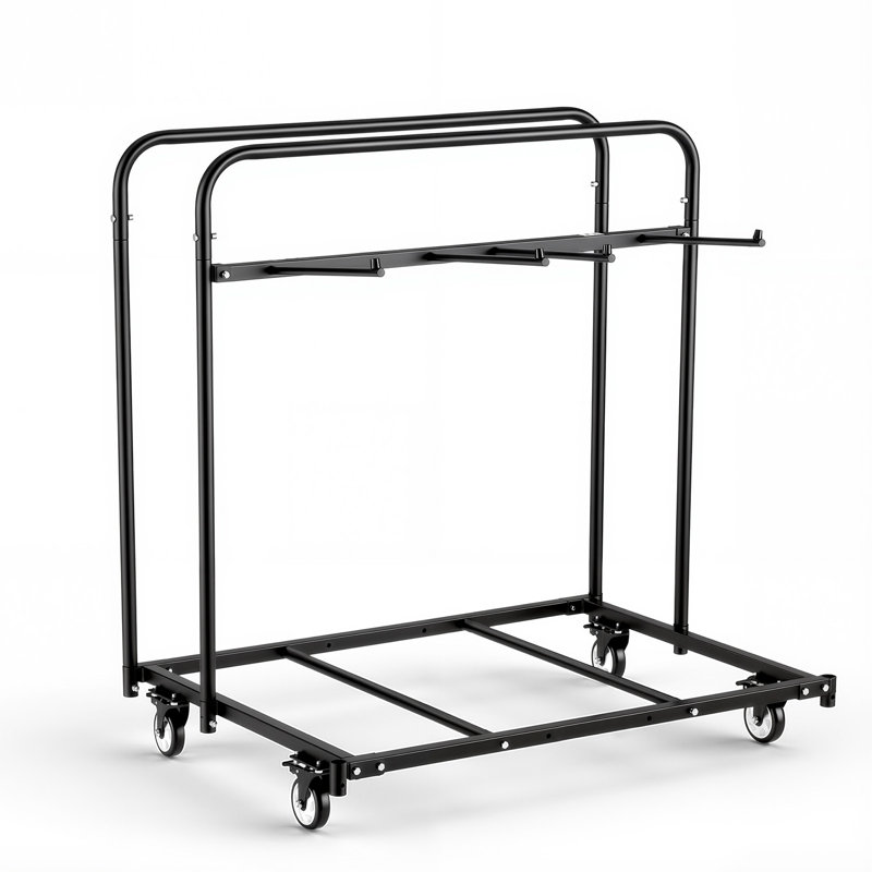 Folding Table and Chair Rack Cart 400 lbs Holds 14 Chairs & 5 Tables, for Party Event Hotel Factory, Heavy-Duty Carbon Steel, Easy to Move, Storage Dolly, with Swivel Casters and Locking Wheels
