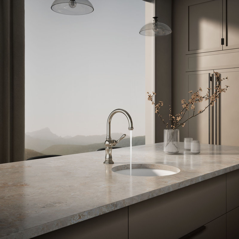 Artifacts® Single-Hole Bar Faucet with Supply Lines, Vibrant Polished Nickel