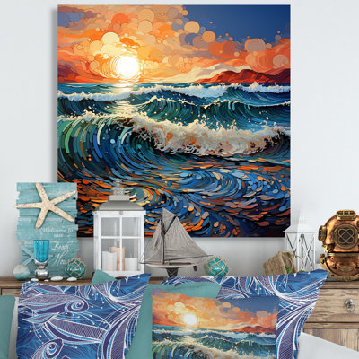 Beach Photo Sunlit Waves XI - Nautical & Beach Canvas Art Print