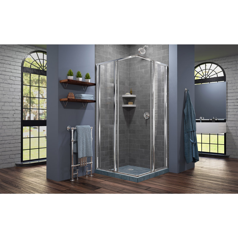  Cabine de douche à cadre coulissante en chrome DreamLine, Chrome, 34.5 inch W