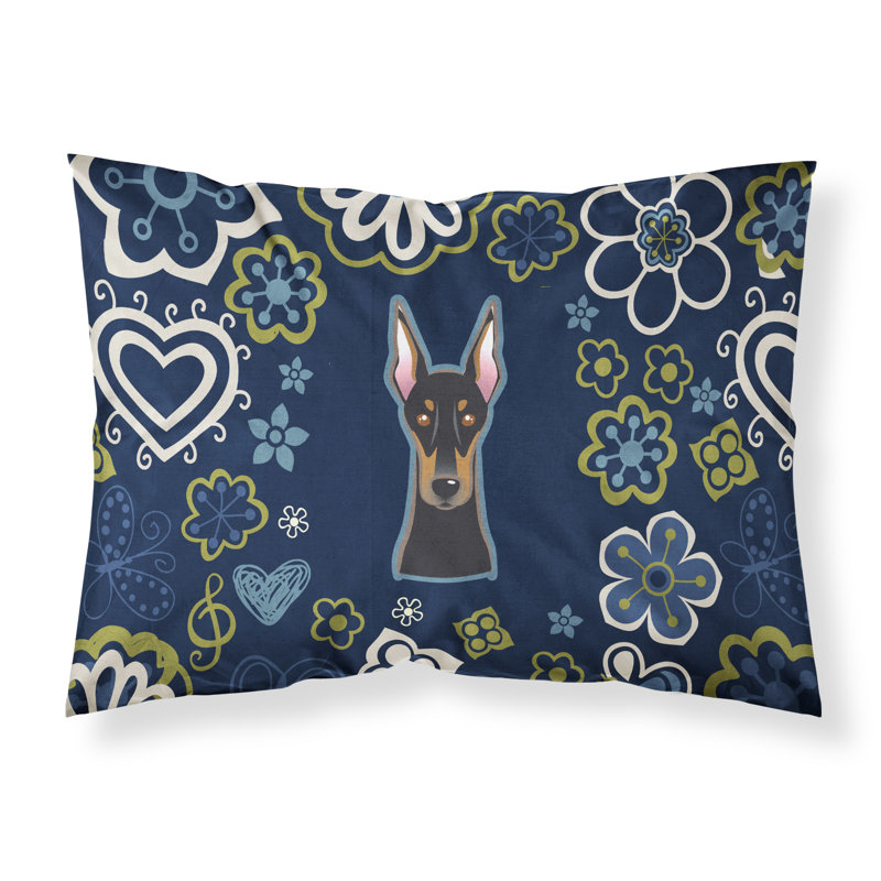 Taie d’oreiller floral, Doberman pinscher