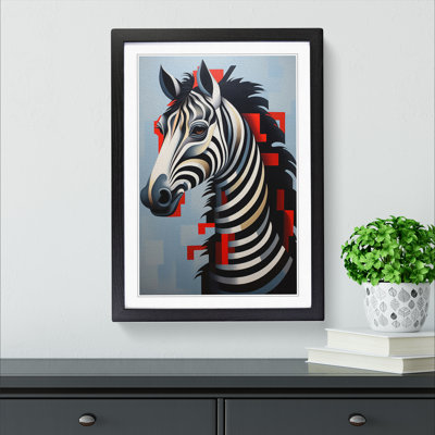 Pony Hard Edge Painting - Single Picture Frame Print on Wood