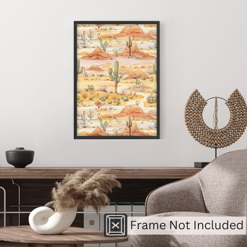 «Landscape and Nature Wild Wild West Desert Pattern Southwestern», reproduction d'art non encadrée, H 36 po x l 24 po