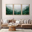 «Fog and Mist Mountain Forest Valley Nature Wilderness», reproduction sur toile 3 pièces-90847335-90847336