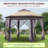 Pop Up Gazebo, Hexagonal Canopy Shelter With 6 Zippered Mesh Netting