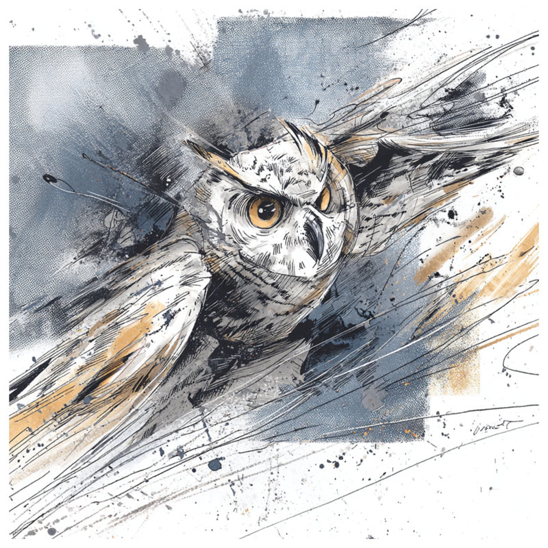 Rideaux de douche Flying Owl, L 70 po x H 72 po