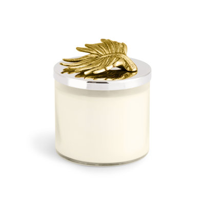 Palm Fruity and Plant / Floral Jar Candle with Glass and Stainless Steel Holder