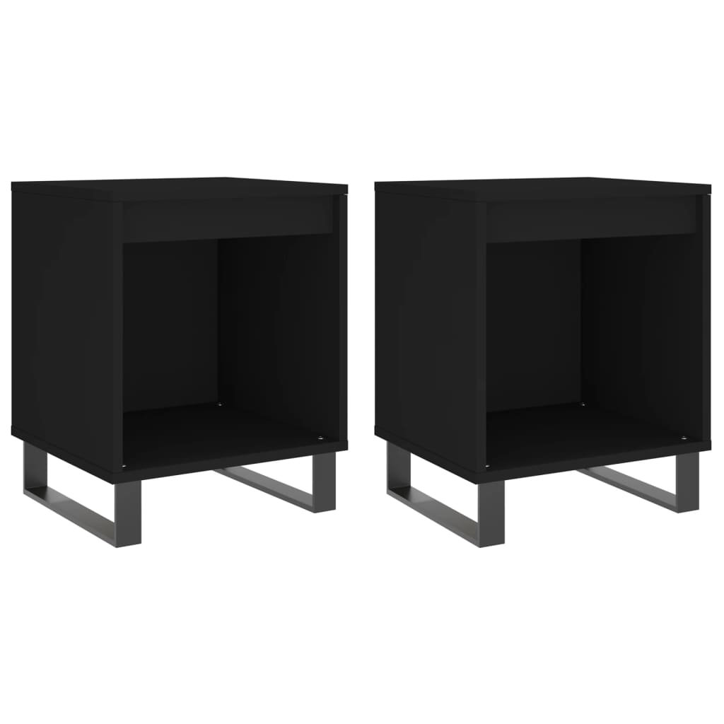 Vidaxl Bedside Cabinets 2 Pcs High Gloss White 40X35x50 Cm Engineered Wood