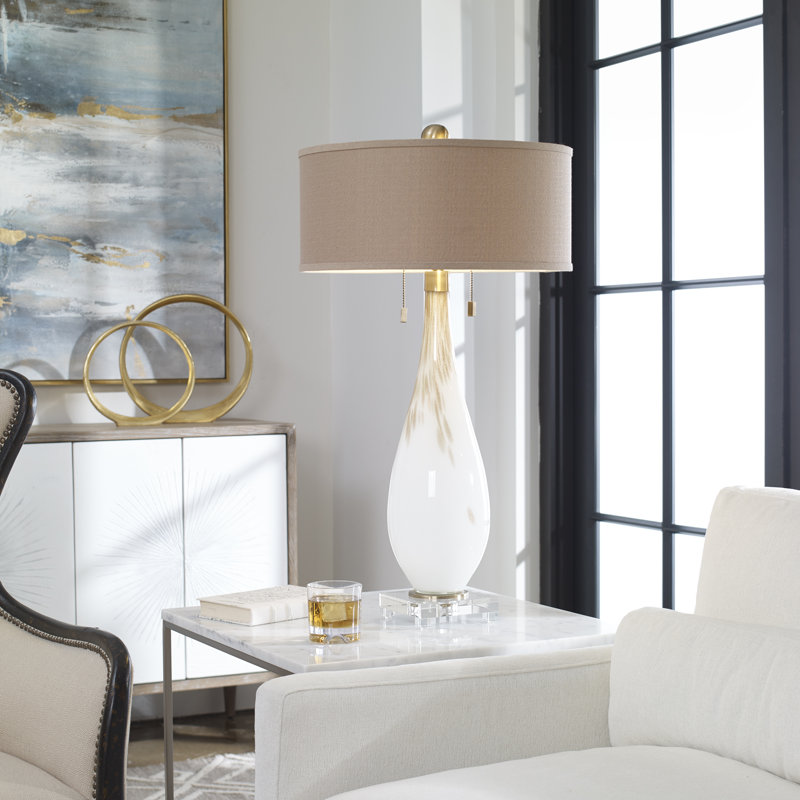 Lampe de table 32 po en verre-rucker