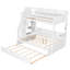 Lit simple superposé au dessus d'un lit double avec escalier de rangement, lit gigogne et tablettes - Lit pour enfant peu encombrant, blanc-1377028465