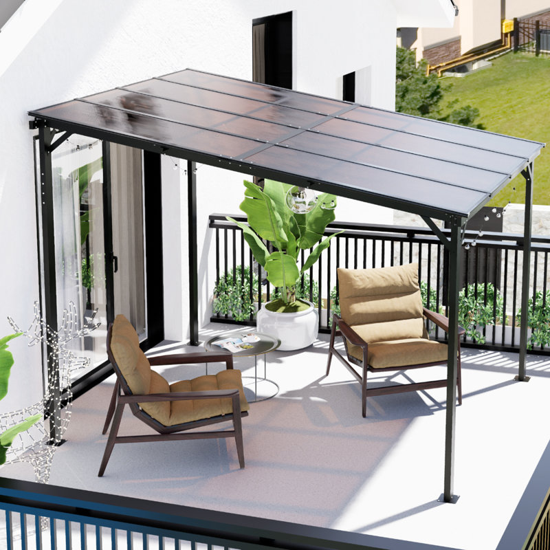 Yallisey Patio Gazebo With Waterproof Fuzzy Strip, Innovative Base Support Gazebo, Wall Mounted Gazebo For Backyard, Decks, Garden