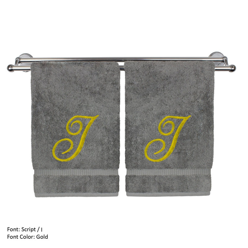Super Plush Hand Towel, Gray/Gold, I