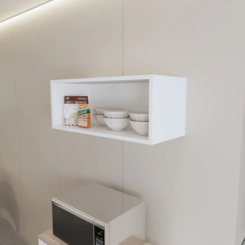 Unité de cuisine moderne blanche - panneau de particules de 12,5 po, avec surface à gratter, pouvant contenir des épices, des bols et des tasses à mesurer