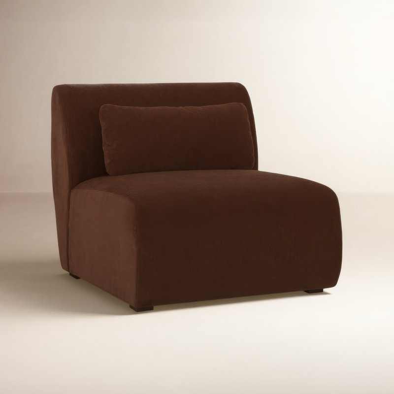 AMELIA SLIPPER CHAIR WARM WHITE, Chestnut Brown