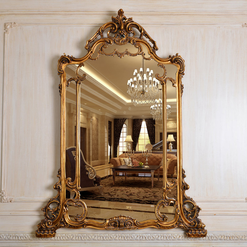 Miroir antique encadré de résine, Gold