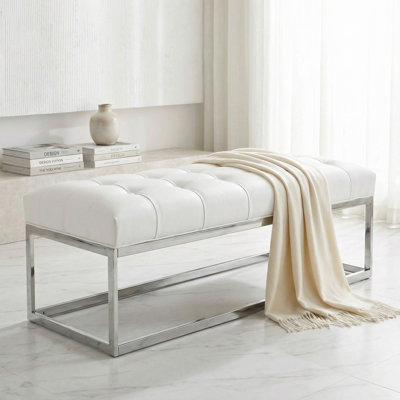 Banc surdimensionné contemporain en acier inoxydable Cheab