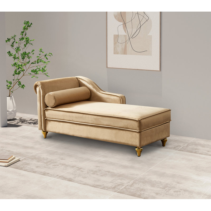 Chaise longue rembourrée Garrad, Kaki