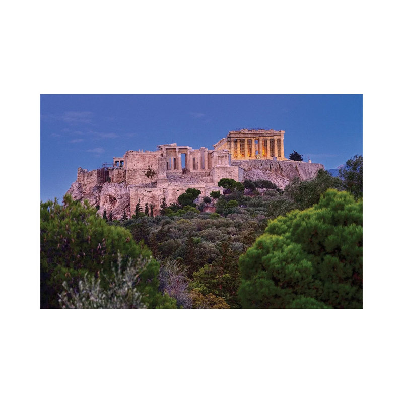 Blue Hour Of Acropolis Of Athens by Zoe Schumacher - Wrapped Canvas Print, 30.48 cm H x 45.72 cm W
