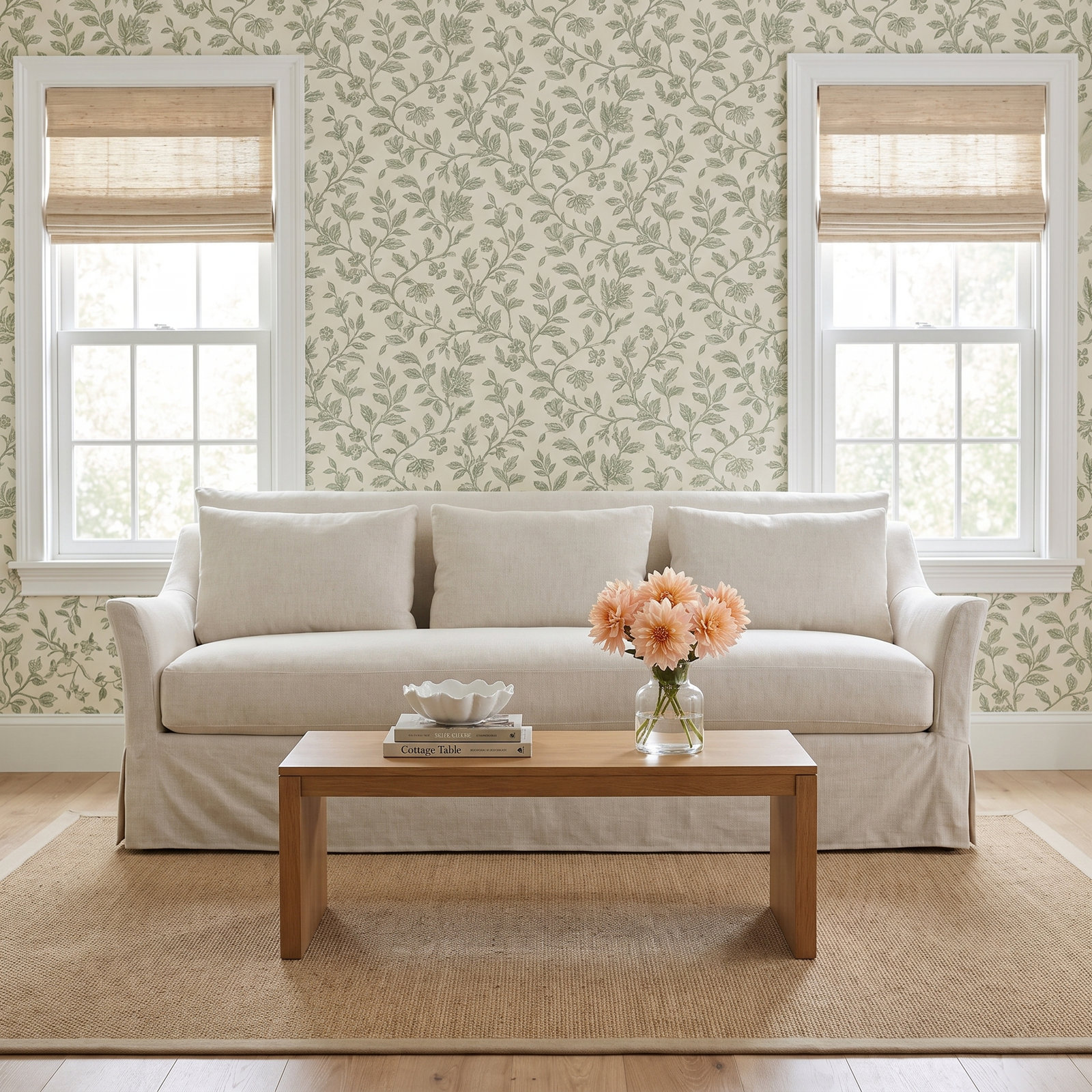 Stavro 110" Linen Sofa, 35"H x 85"W x 41"D, Cream