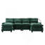 106" U-Shaped Sectional Cloud Sofa For Living Room – Upholstered Comfy Modular Sofa, 4-Seat Chenille U-Shaped Sleeper With Chaise Lounge, Ottoman & Pillows-1689083408-1689083437