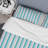 Turquoise Striped Pattern Polyester Striped Duvet Cover-2105524111