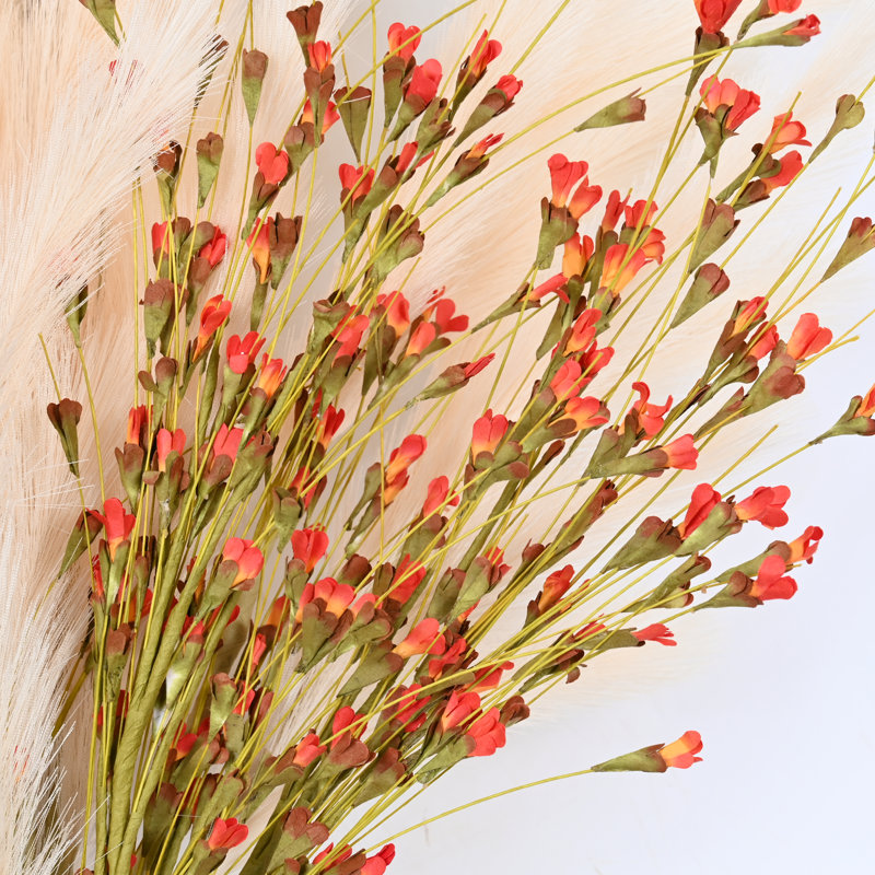36 po Arrangement floral de fleurs de pampas artificielles pour remplissage de vases, Orange