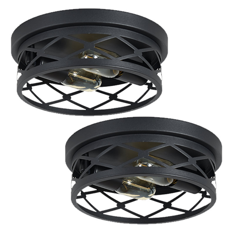 2 Light Farmhouse Flush Mount Ceiling Light-2 Pack (Bulbs Not Included)