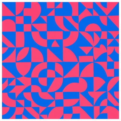 Blue Geometric Shapes Quilted Thin Bedspread