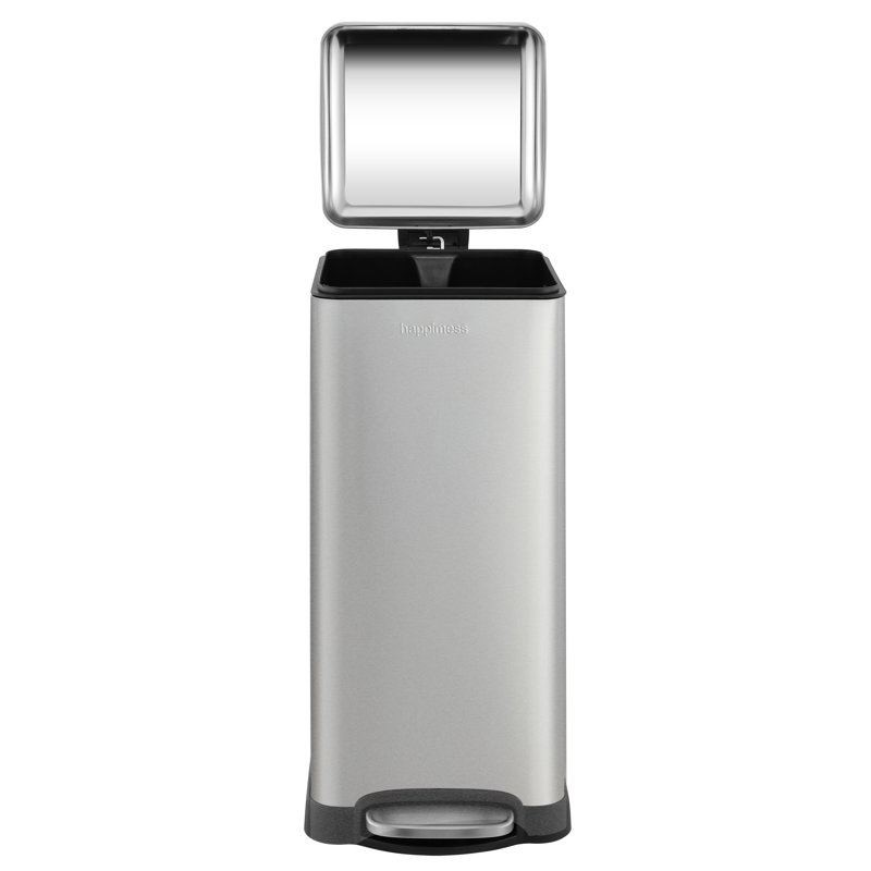 Poubelle à pédale Betty Retro Steel, Chrome, 8 gallons